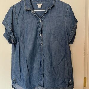 J. Crew Chambray Short Sleeved Popover